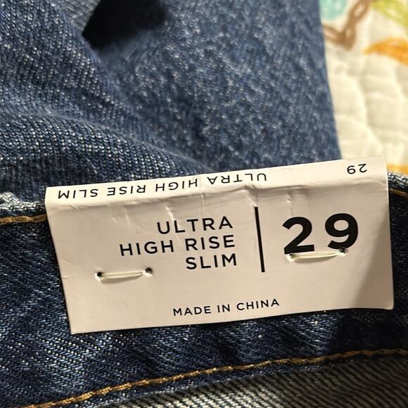 PACSUN women’s size 29 ultra high rise slim denim jeans split hem - Picture 5 of 16